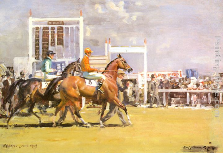 Sir Alfred James Munnings Going out at Epsom